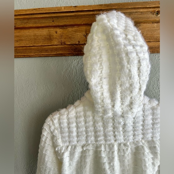 Vintage white hooded cardigan 12 months - Picture 4 of 5
